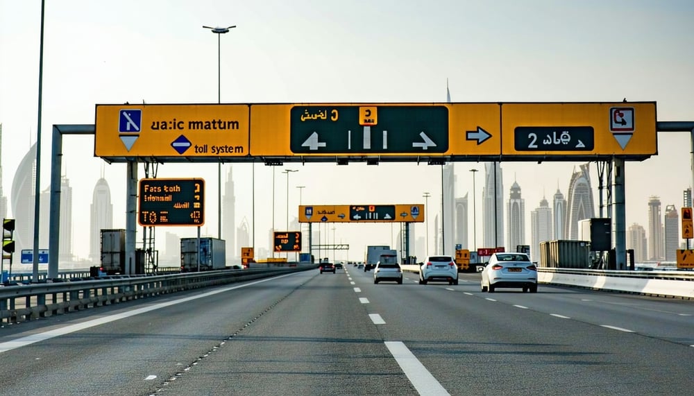 Dubai road toll system in action Dubai road toll system in action